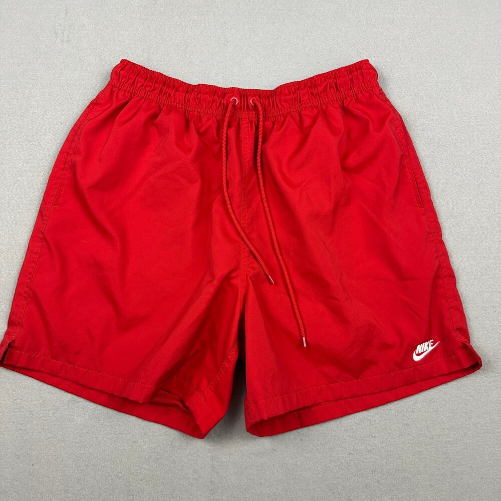 Nike Shorts Men Large Red Club Flow Woven Athletic Mesh Lining Drawstring L